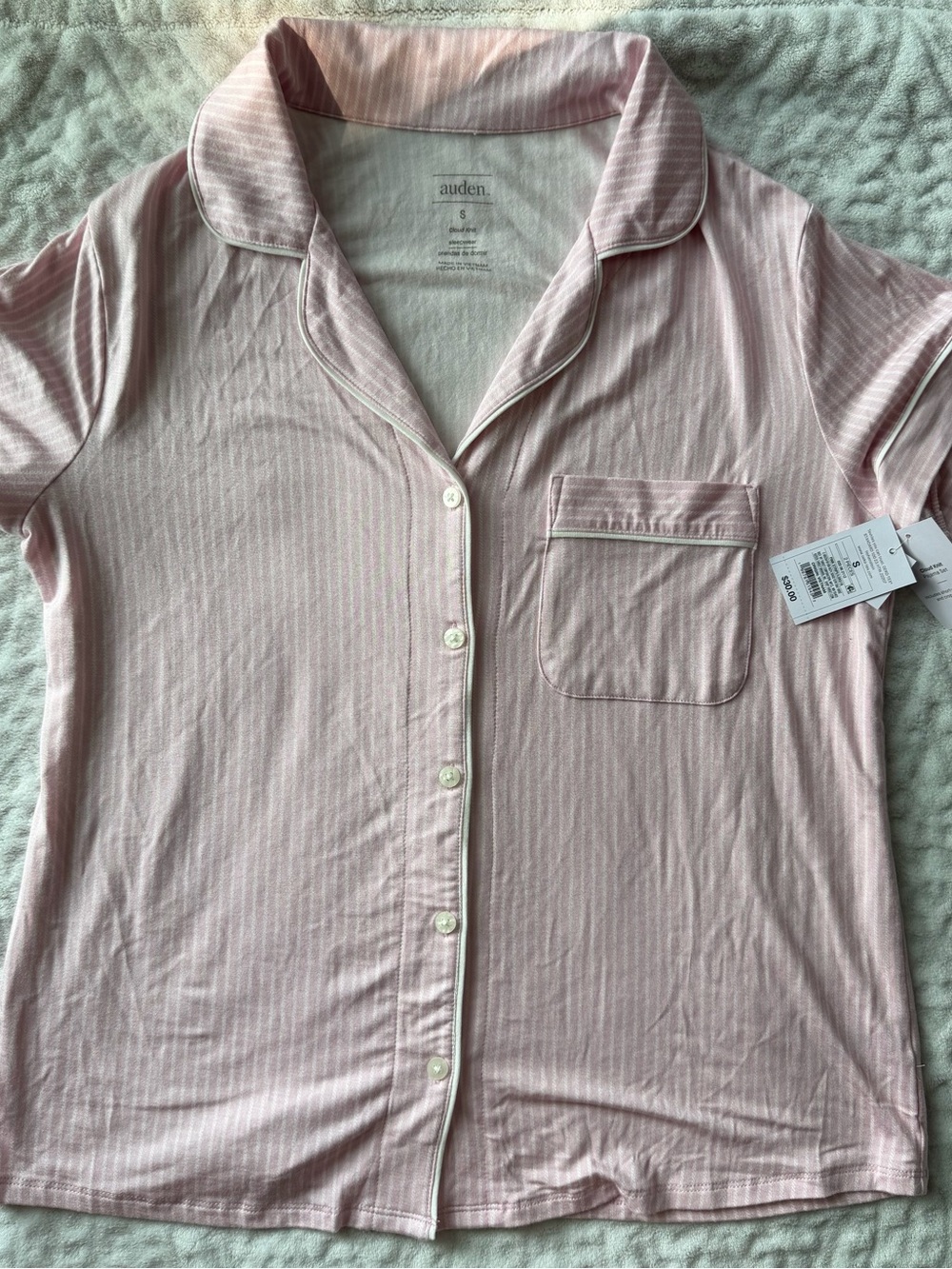 NWT Auden Women’s Cloud Knit Modal Short Sleeve and Capri Pants Pajama Set | S - Picture 3 of 9